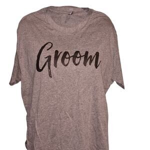 NWOT Groom Wedding Party Crew T-Shirt, Heather Gray Casual Wedding‎ Bachelorette